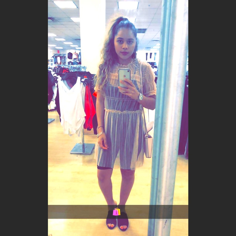 Topshop ruffle mesh blouse